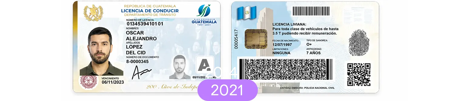 Guatemala driver's license, version 2021